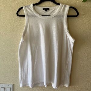 J. Crew White Sleeveless Open Back Tank Top